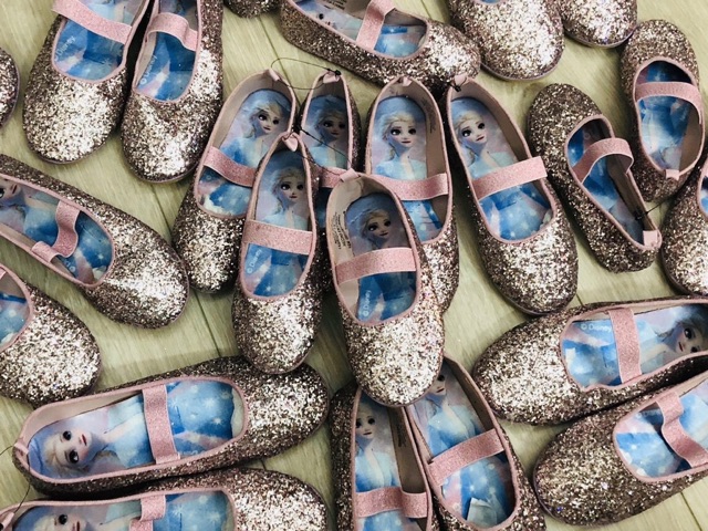 Giày búp bê HM Elsa nhũ hồng