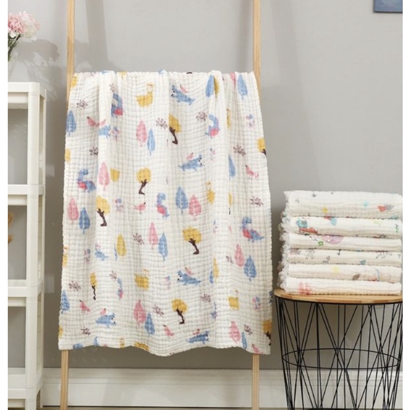 Khăn Aden Sợi Tre 100% Bamboo Muslin Chất Siêu Mềm, Cỡ Đại 115x110cm. Đồ dùng cho bé sơ sinh - Tắm