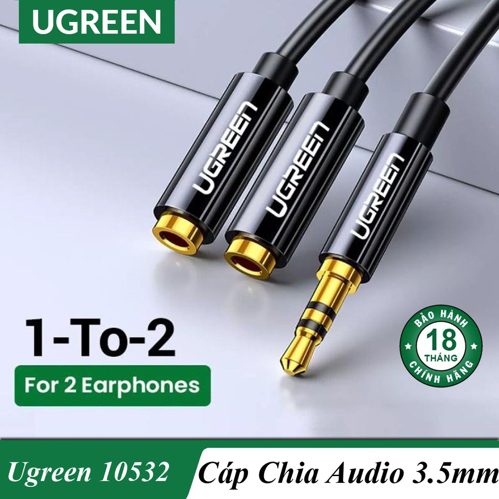 Cáp Chia 2 Cổng Audio 3.5mm UGREEN 10532 Cao Cấp