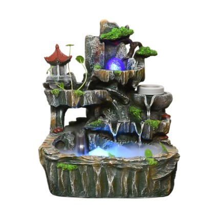 Thác nước BONSAI Hòn Non Bộ Cối Xay lớn 45cm -tiểu cảnh (Full đầy đủ)
