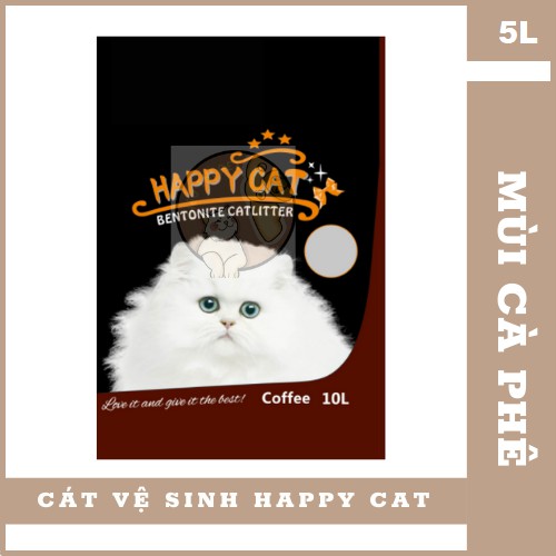 ( Khử Mùi Siêu Tốt ) Cát Vệ Sinh Happy Cat Cho Mèo 5L - Mùi Cafe
