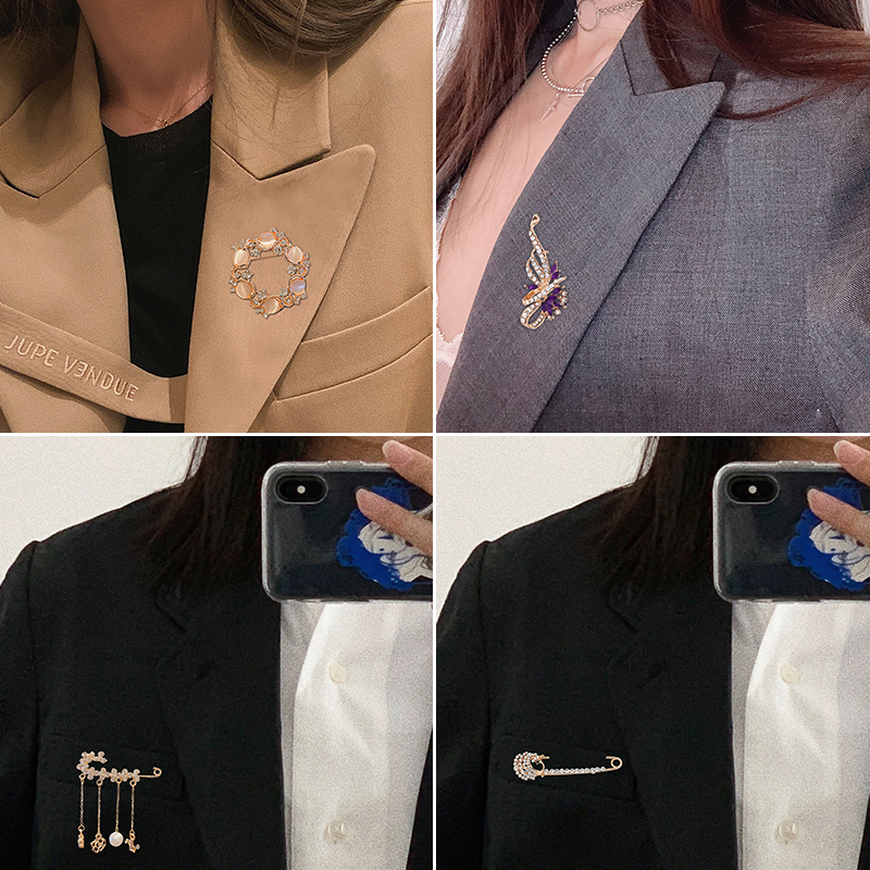 Ghim CàI ÁO HìNh Hoa ĐíNh Kim Cương NgọC Trai Giả ThờI Trang Cho Nữ