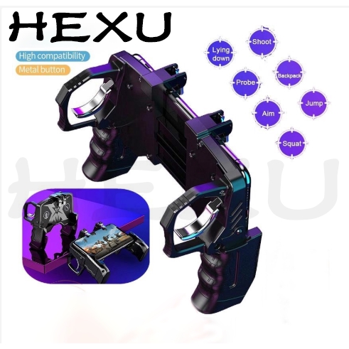 Hexu PUBG Convenient Game Controller Triggers Handle Mobile Joystick Gamepad For iPhone 11 Xiaomi Smartphone Cell Phone Gaming