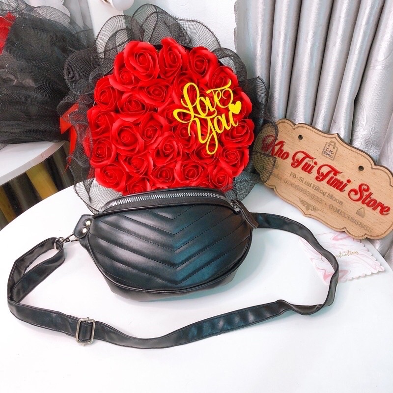 Túi bao tử thời trang đeo chéo ngực da mềm vân xương cá TIMIBAGS TM011 | BigBuy360 - bigbuy360.vn
