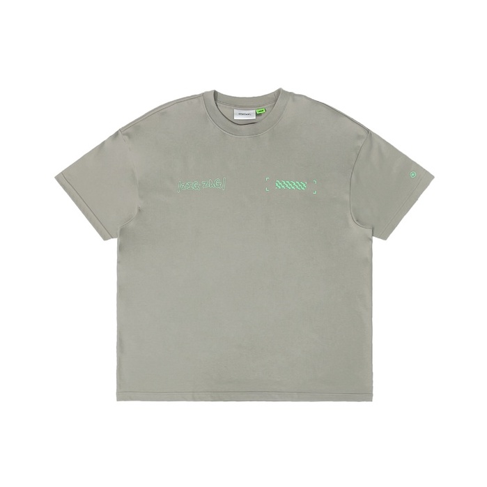 5THEWAY® /public icon/ LETTER DROP SHOULDER TEE™ in GREY aka Áo Thun Xám Tay Ngắn