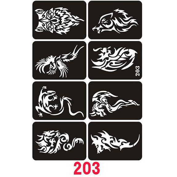 KHUÔN VẼ HENNA DECAL DÁN MÃ 203