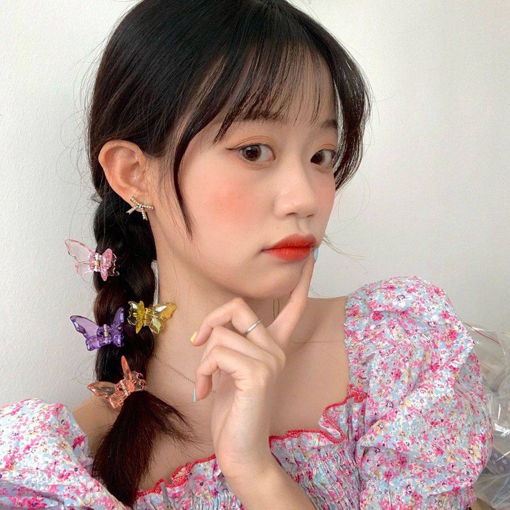 Mxbeauty Kẹp Tóc Hình Bướm Trong Suốt Nhiều Màu Sắc Phong Cách Hàn Quốc Cho Nữ