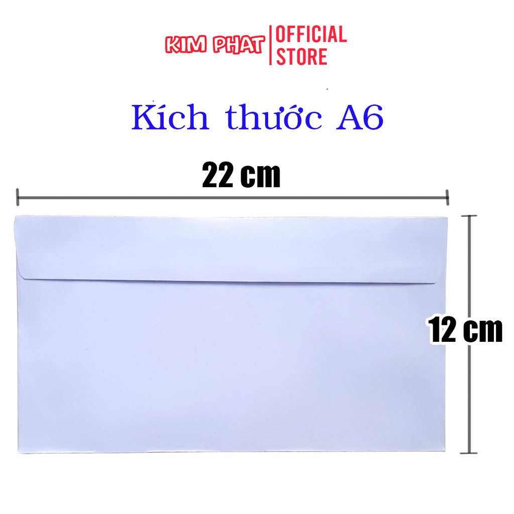 Tệp 100 Cái Phong Bì Bao Thư Trắng A5, A6 Có sẵn keo dính