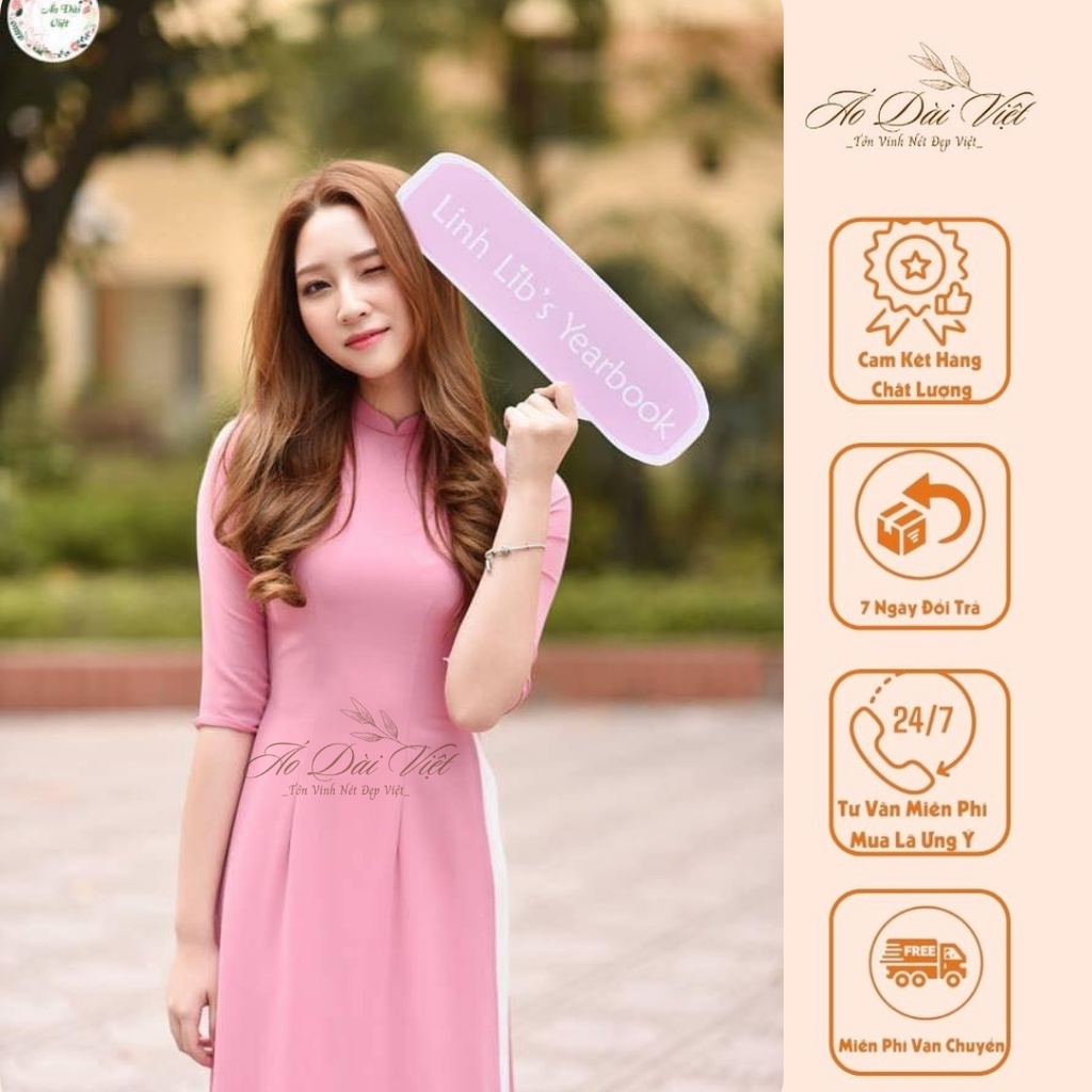 Áo Dài Truyền Thống, Màu Hồng Vỏ Đỗ, Lụa Chiffon Cao Cấp, Không Nhăn, Không Xù
