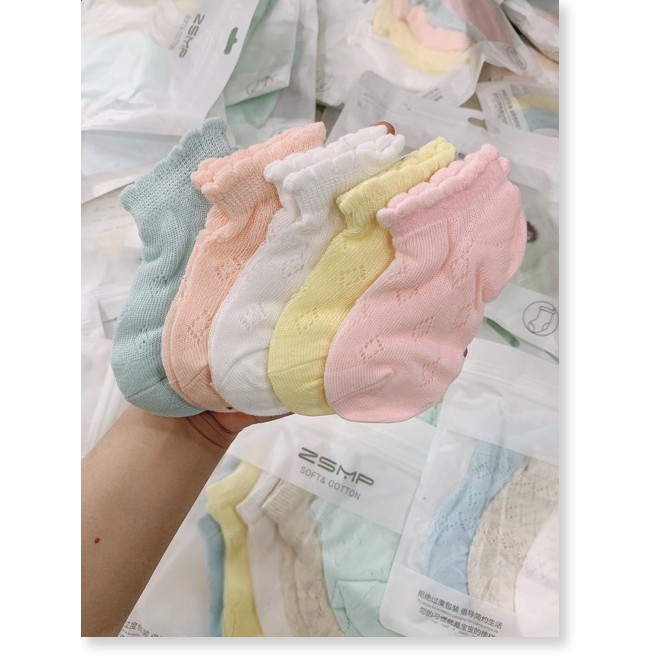 SET 5 ĐÔI TẤT LƯỚI HÀNG XUẤT LOẠI I SIÊU MỊN CHO BÉ TRAI BÉ GÁI TỪ 0-4 tuổi, Vớ cho Bé