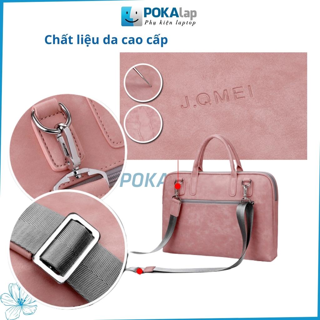 Túi chống sốc laptop, macbook JQmei POKA41 chất liệu da PU cao cấp, sang trọng, chống thấm nước 13/14/15 inch – POKALAP