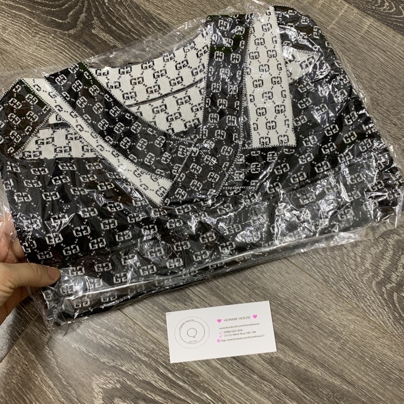 Hàng QC-áo hai dây len chéo lưng  hoạ tiết hãng