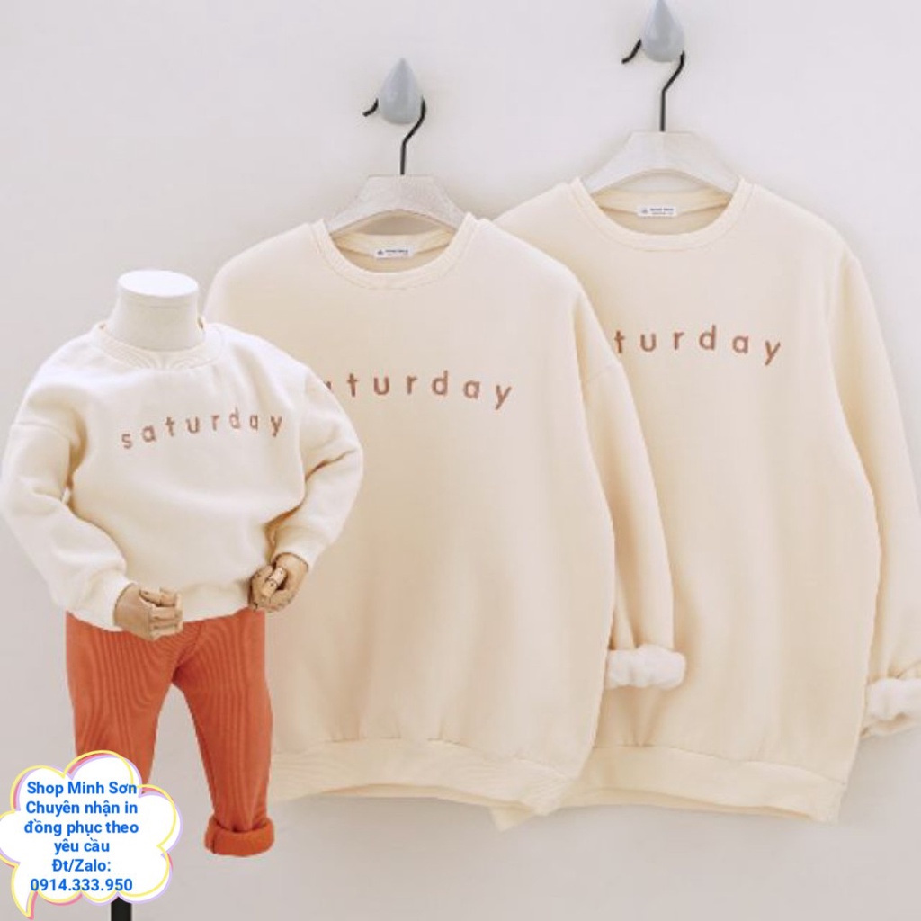 🌅ÁO NỈ GIA ĐÌNH SWEATER SATURDAY, ÁO NỈ ĐÔI  LOẠI 1 ĐỦ MÀU ĐỦ SIZE