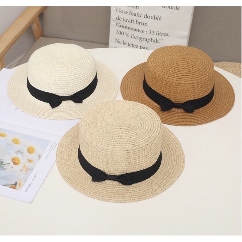 Mũ cói vành vừa đi biển cực đẹp chất ,trẻ trung tặng kèm mút dán nón bên trong cho vừa đầu