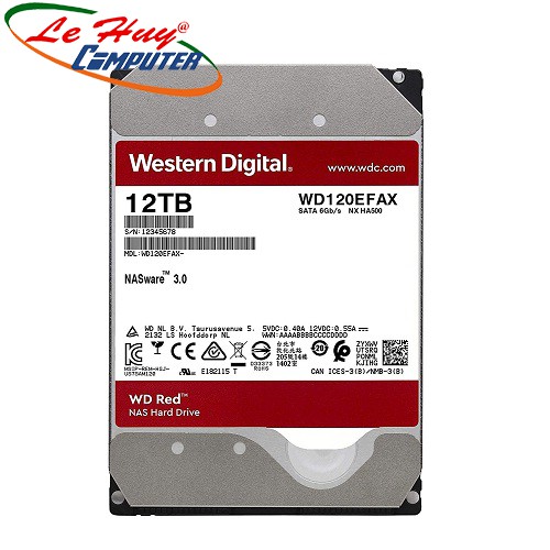 Ổ cứng HDD Western Red Plus 12TB 3.5inch SATA 3 WD120EFAX