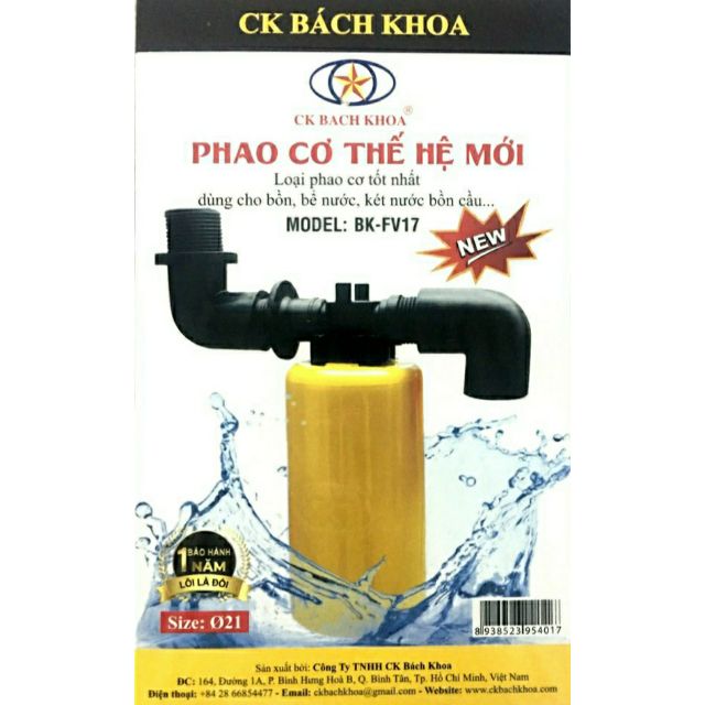 Phao Cơ Bách Khoa Thế Hệ Mới 21mm 27mm _ Phao cơ chống tràn nước