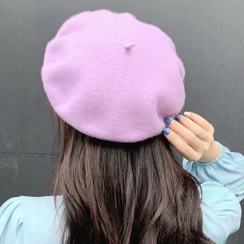 Mũ Beret Màu Trơn Phong Cách Cổ Điển Cho Nữ