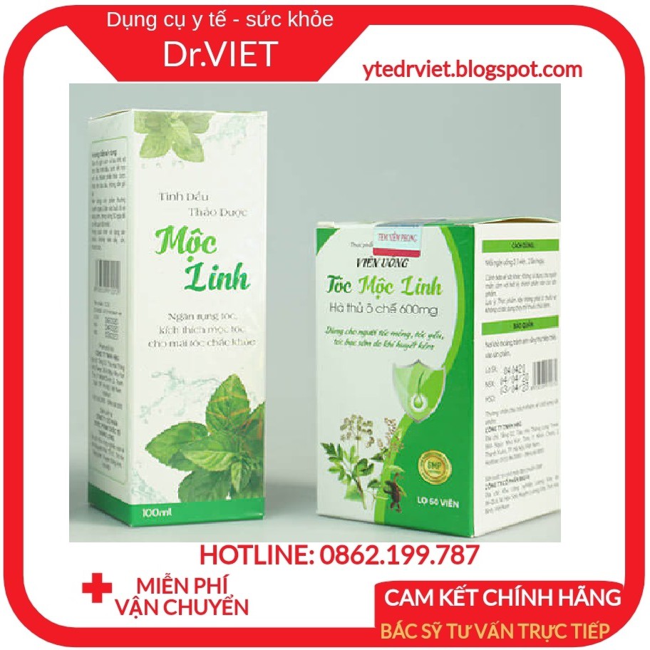 Combo 1 TINH DẦU XỊT TÓC MỘC LINH VÀ 1 VIÊN UỐNG TÓC MỘC LINH ngăn Rụng tóc - Hói Đầu - Tóc Bạc Sớm- Tóc Thưa, Mọc Chậm