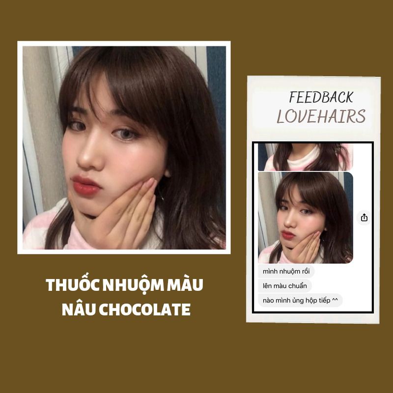 Thuốc Nhuộm Tóc Nâu CHOCOLATE [Lovehairs] Thuốc Nhuộm Tóc Màu Nâu Giúp Nâng Tone Da, Làm Da Của Bạn Được Sáng Mịn Hơn