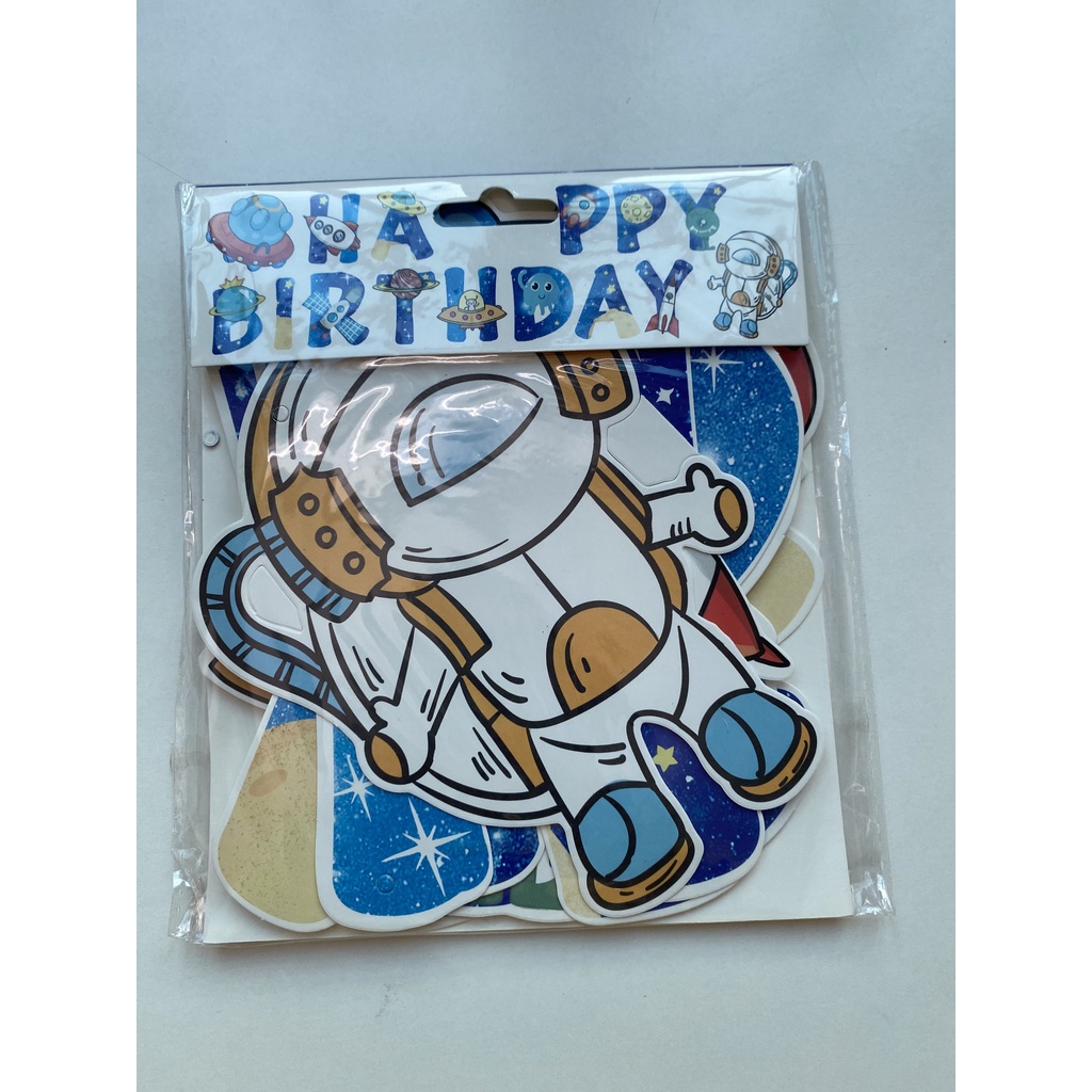 Dây chữ happy birthday phi hành gia bản đẹp trang trí sinh nhật