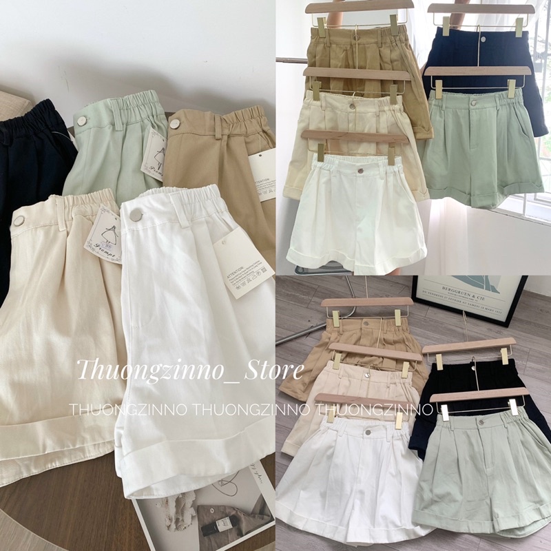 Quần short thô Hàn loại chất lượng thiết kế chun sau ôm khít eo Quần đùi tôn dáng