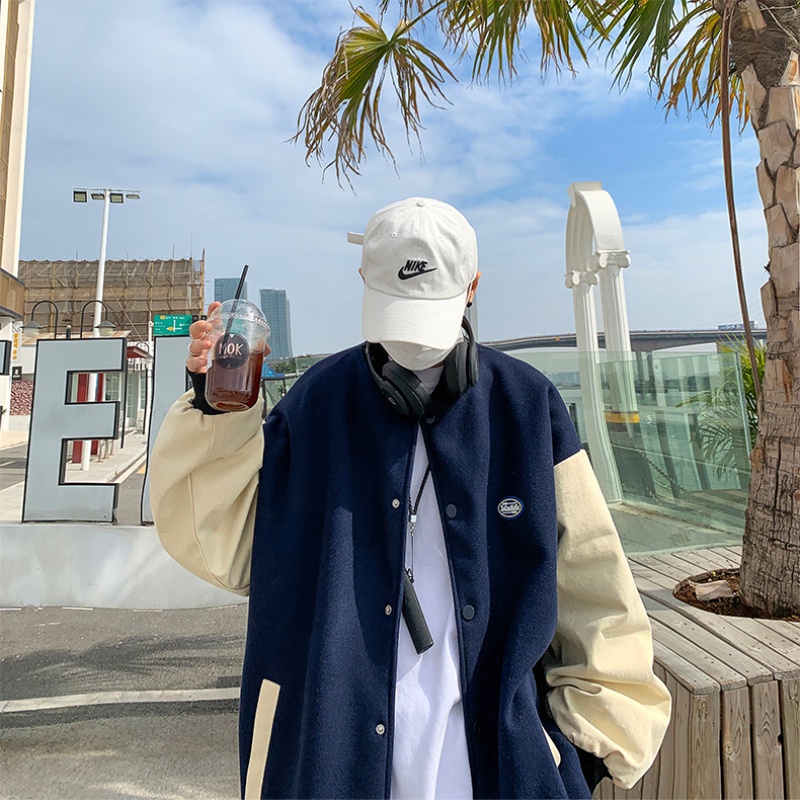 Áo khoác bóng chày dáng rộng thời trang dành năng động cho nam