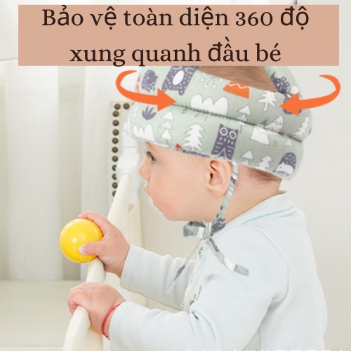 Mũ bảo hiểm cho bé tập đi, chống ngã cho bé có dây điều chỉnh kích thước