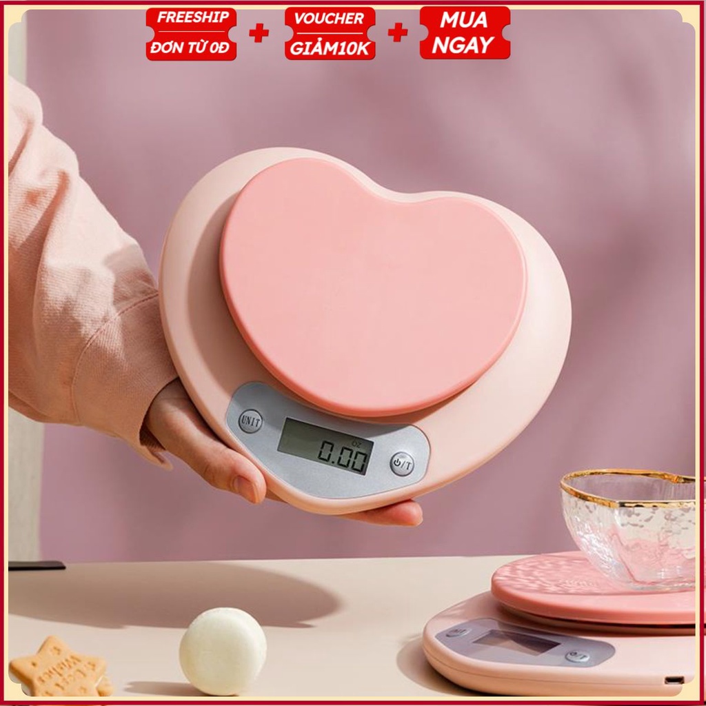 PVN33245 Cân Điện Tử Mini Hình Trái Tim Đa Năng Tiện Dụng Cho Nhà Bếp T2