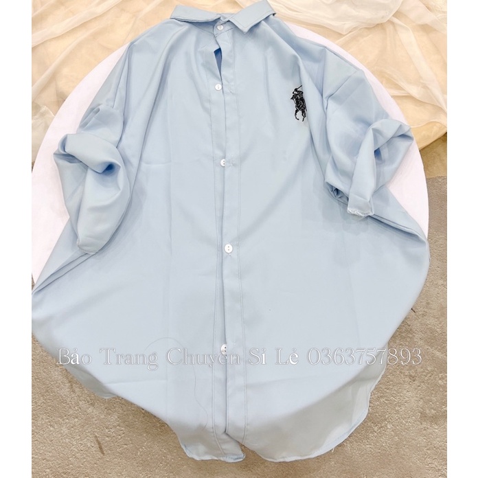 Áo Sơ Mi Tay Lỡ Cổ Bẻ Thêu Logo Form Rộng Unisex Phong Cách Trẻ Trung - Áo Sơ Mi Cổ Đức Đi Học Đi Chơi Hot Trend 2022 | BigBuy360 - bigbuy360.vn