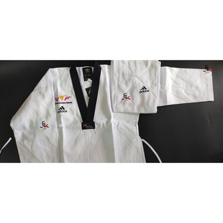 Võ phục Taekwondo cổ Đen, cổ Đỏ Đen (Tặng kèm logo VTF)