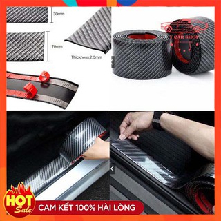 Miếng dán chống trầy xước xe hơi vân cacbon cao cấp - Nẹp cacbon dán chống trầy xước ô tô