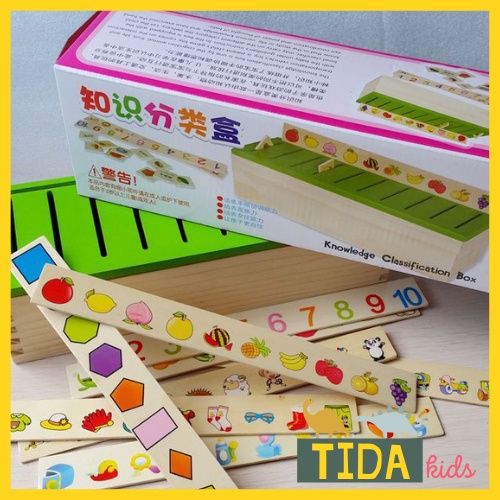 Bộ Thả Hình Theo Chủ Đề Cho Bé Montessori Multifunctional Sorting Box, Đồ Chơi Gỗ, Đồ chơi Giáo Dục Thông minh TiDa Kids