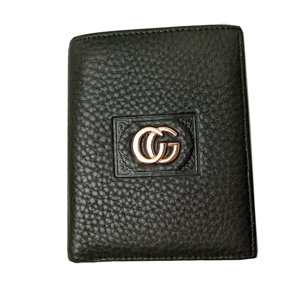 Ví da Gucci Nam dáng đứng, màu đen, nhiều ngăn để đồ tiện lợi
