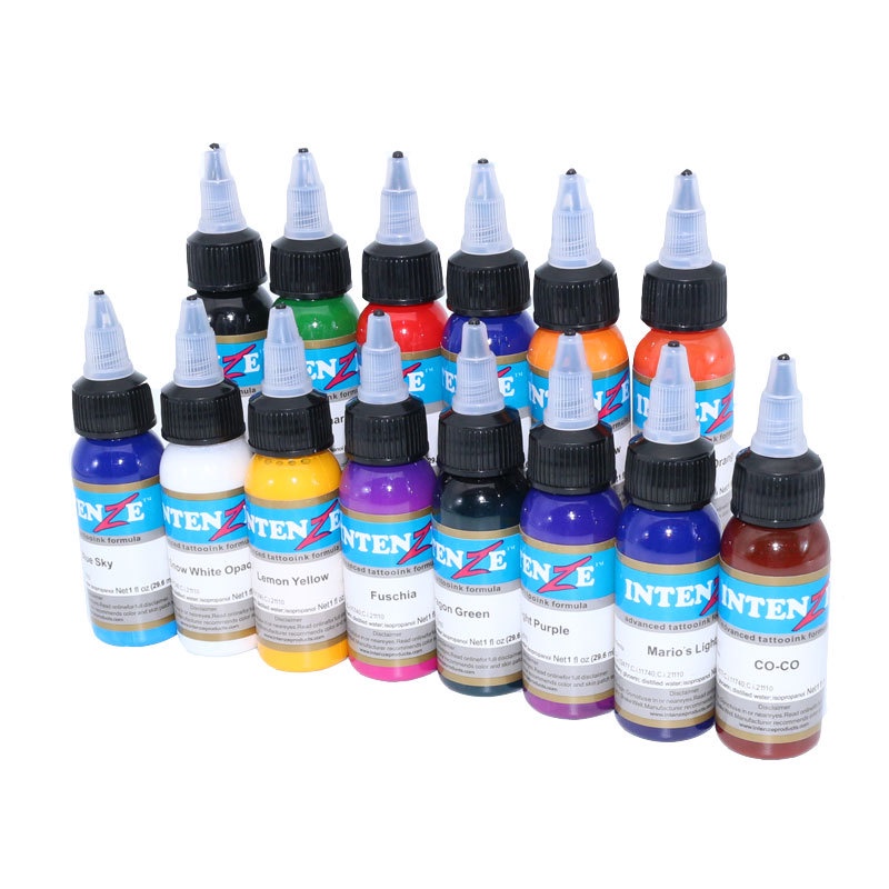 Set 14 màu - Sét 7 màu 💝 Cơ bản mực xăm intenZ 30ml mới vào nghề