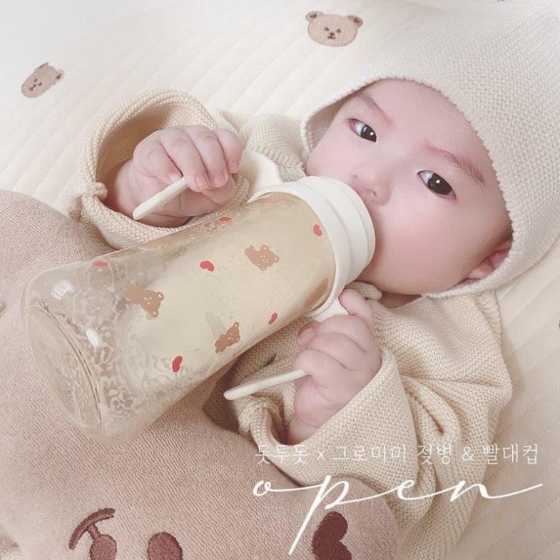 Bình sữa - hút DotGom/ HeartGom/PPSU gấu đen/ gấu tim 200ml- 300ml chính hãng cho bé