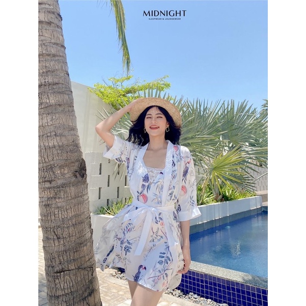 Đồ ngủ mặc nhà Kimono ngắn in hoa Oriental - Midnight Sleepwear | BigBuy360 - bigbuy360.vn
