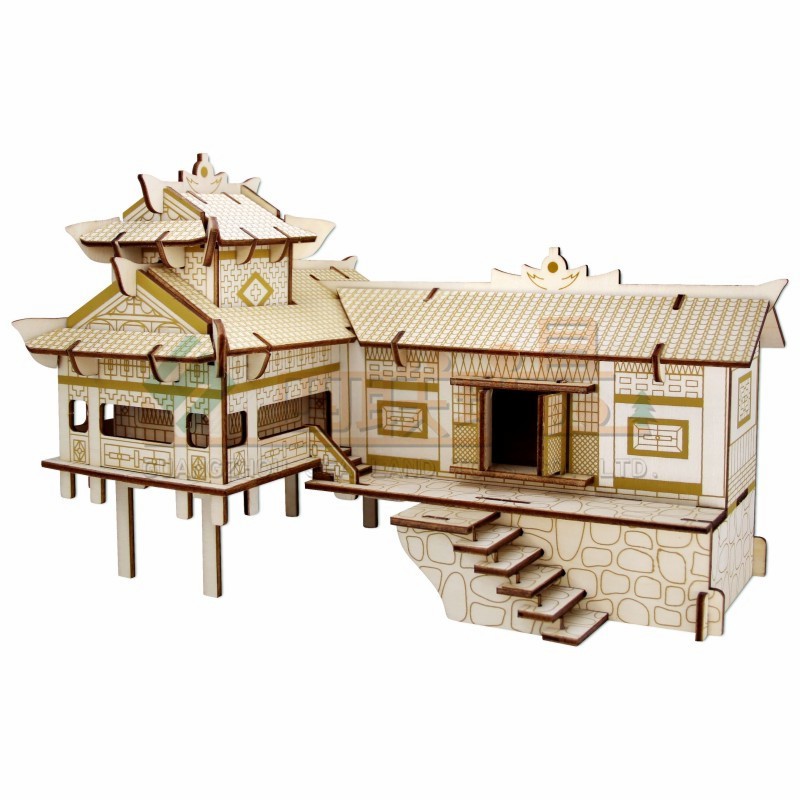 Đồ chơi lắp ráp gỗ 3D Mô hình Nhà sàn Laser LC-GPH077