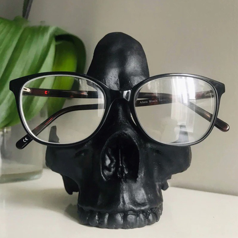 Giá Đỡ Mắt Kính Bằng Resin Hình Đầu Lâu Trang Trí Nhà Cửa / Văn Phòng