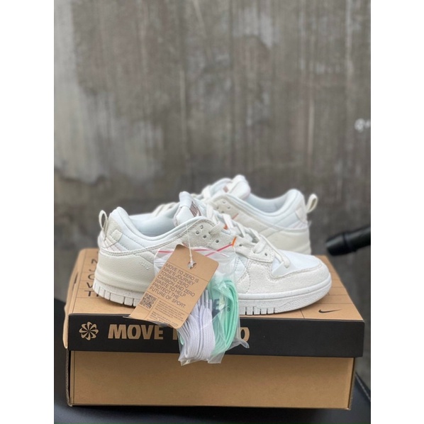 Giày thể thao sneaker sb dunk trắng kem hồng nỉ