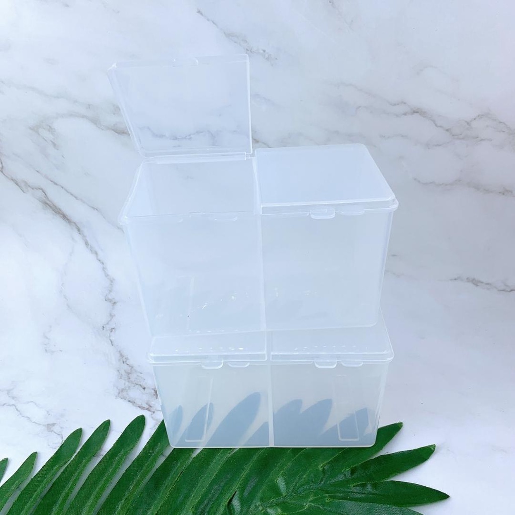 Hộp Đựng Giấy Lau Gel Nail - Đựng Bông Tẩy Trang 2 Ngăn Có Nắp Chuyên Dụng Tiện Lợi