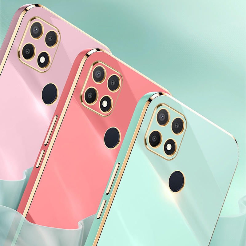 Ốp điện thoại KOOSUK khung vuông silicon mạ mịn cho OPPO A15 A15S A35 2021