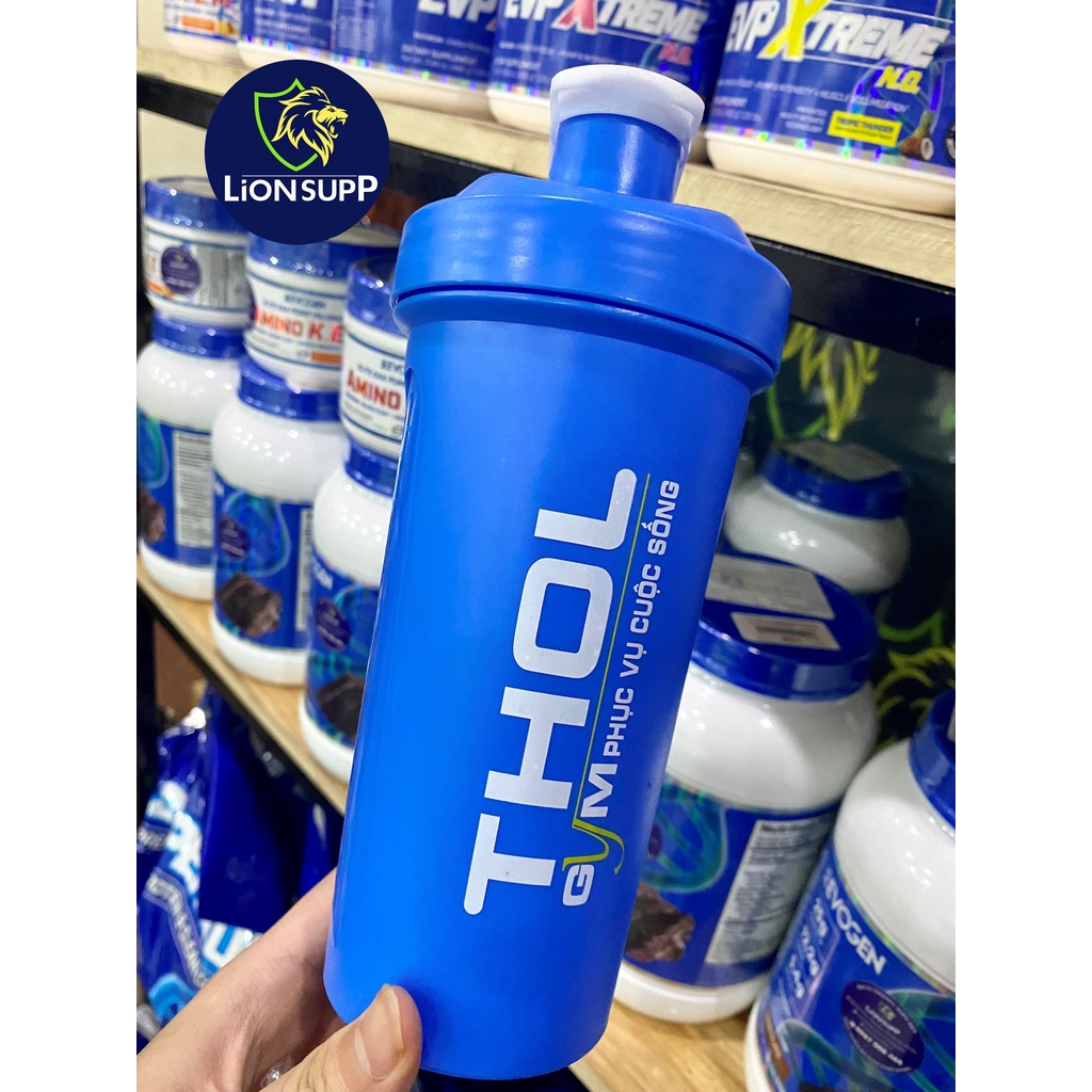 Bình lắc lò xo THOL, Shaker thể thao, tập gym 600ml có vạch chia