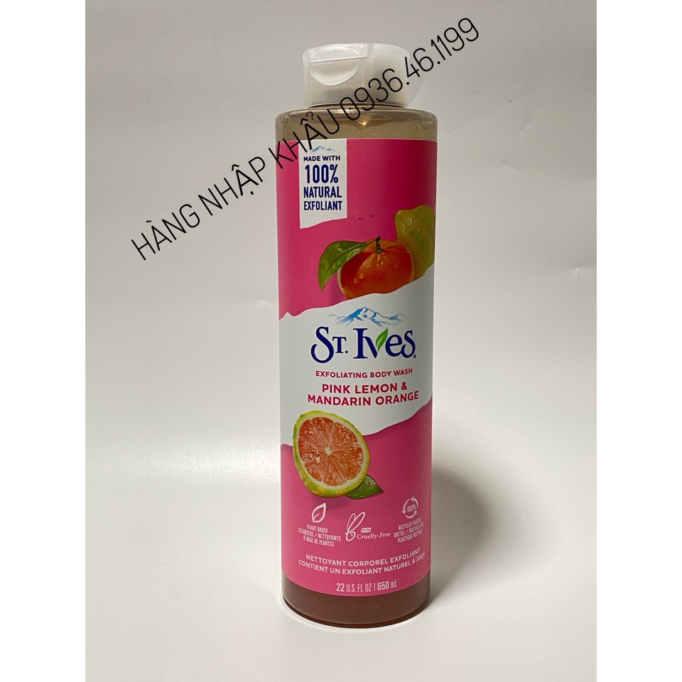 (Chính Hãng)Chai Sữa tắm ST. IVES BODY WASH dưỡng da và tẩy tế bào chết 650m-Mỹ-USA