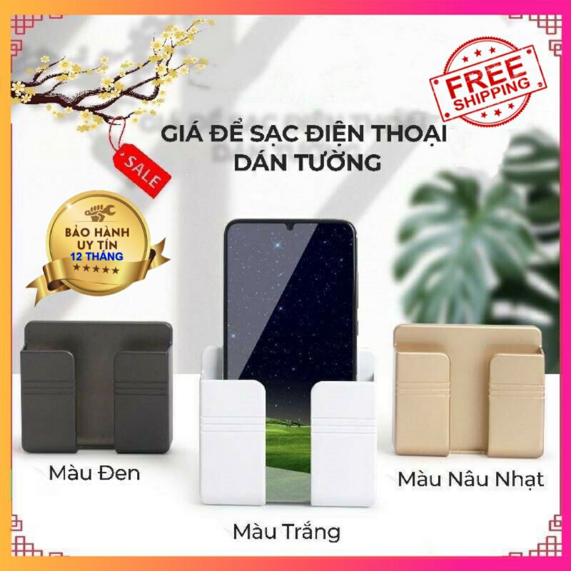 Giá Đỡ Nhựa Gắn Tường [FREE SHIP] Kệ Để Remote, Sạc Điện Thoại Dán Tường Không Cần Khoan