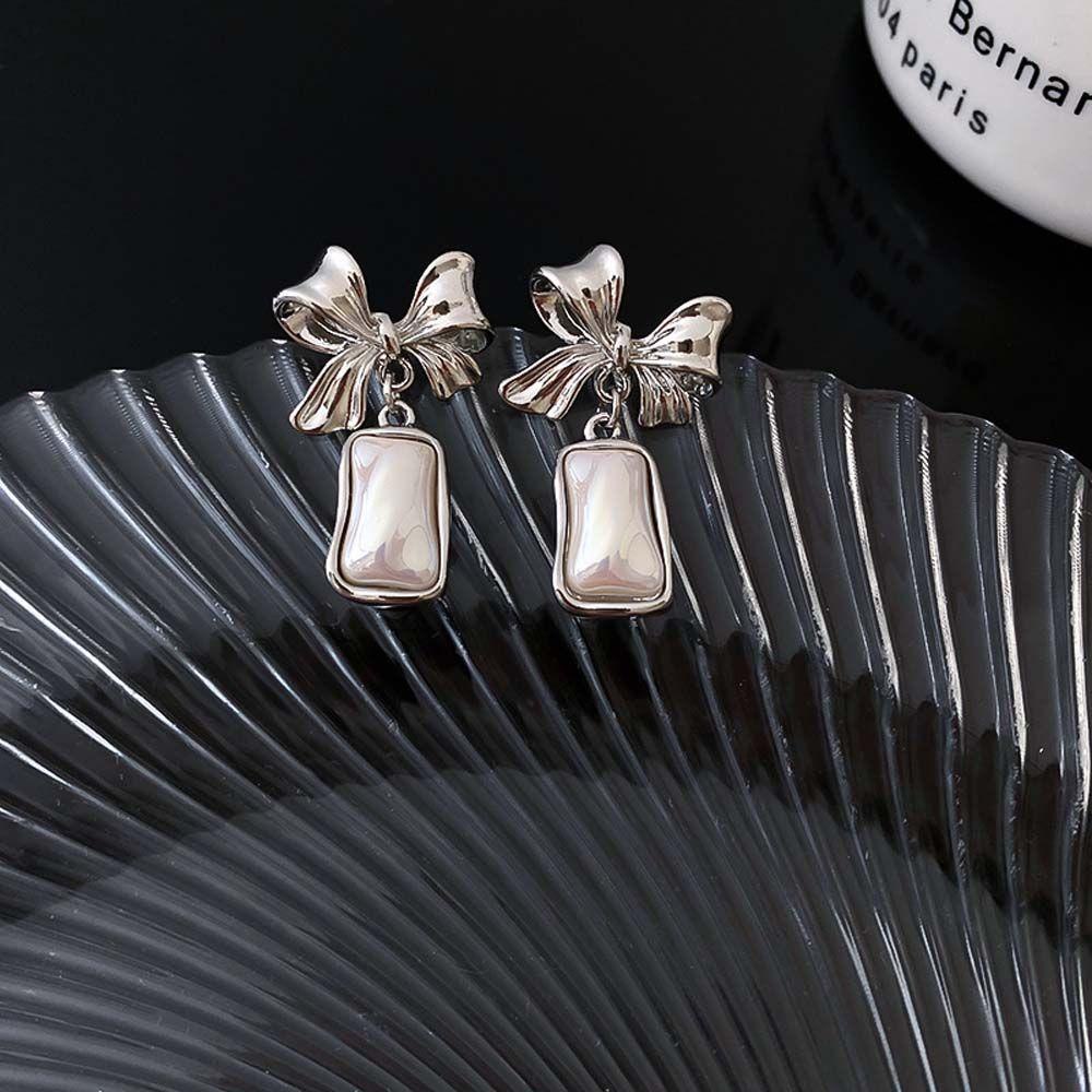 MOCHO Khuyên Tai Dáng Dài Đính Nơ Phong Cách Baroque Hàn Quốc Thanh Lịch