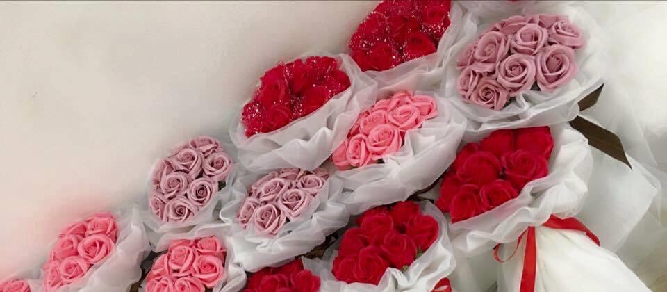 Bó hoa sáp bọc voan siêu đẹp