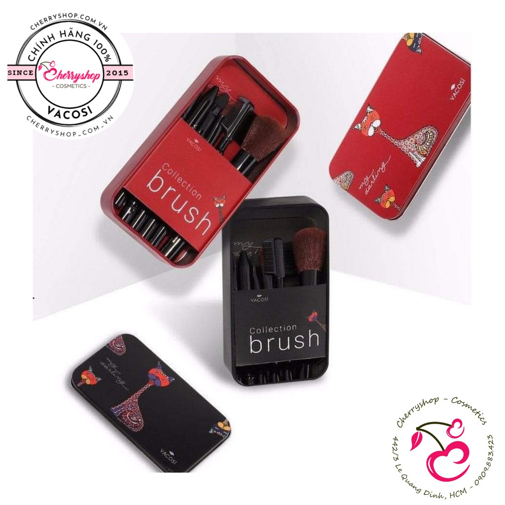 HỘP CỌ DU LỊCH VACOSI MY DARLING TRAVEL BRUSH SET 6 CÂY - BC23
