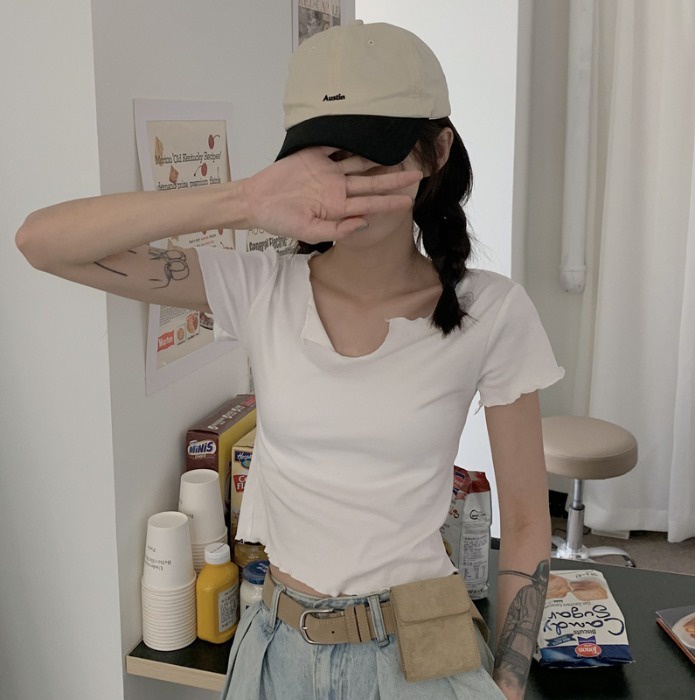 Áo Thun NgắN Tay Cổ Chữ v ThờI Trang Cho Nữ JL-TX-411