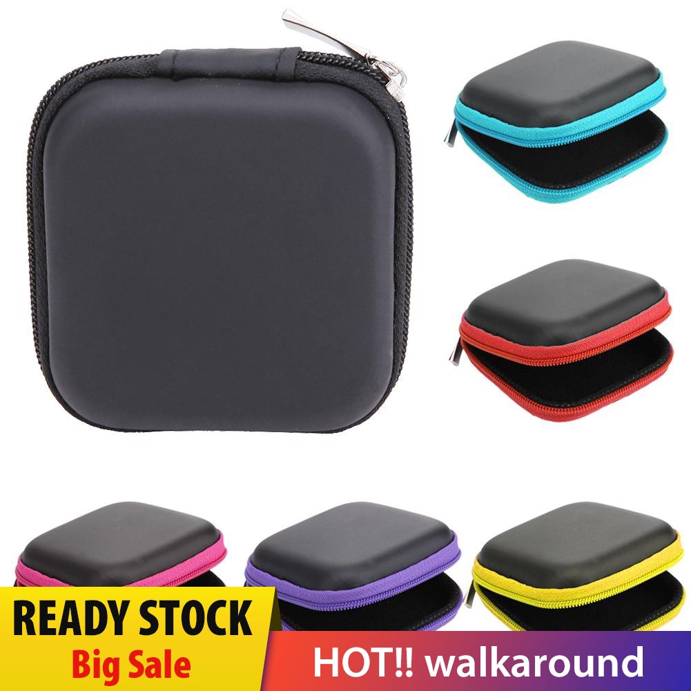 80*80*30mm Square EVA Case Headphone Bluetooth Earphone Cable Storage Box