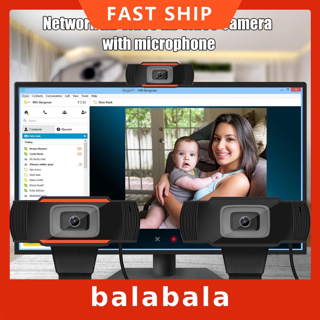 Webcam Camera 720p Usb Có Thể Xoay Kèm Micro Tiện Dụng Cho Máy Tính Pc | BigBuy360 - bigbuy360.vn